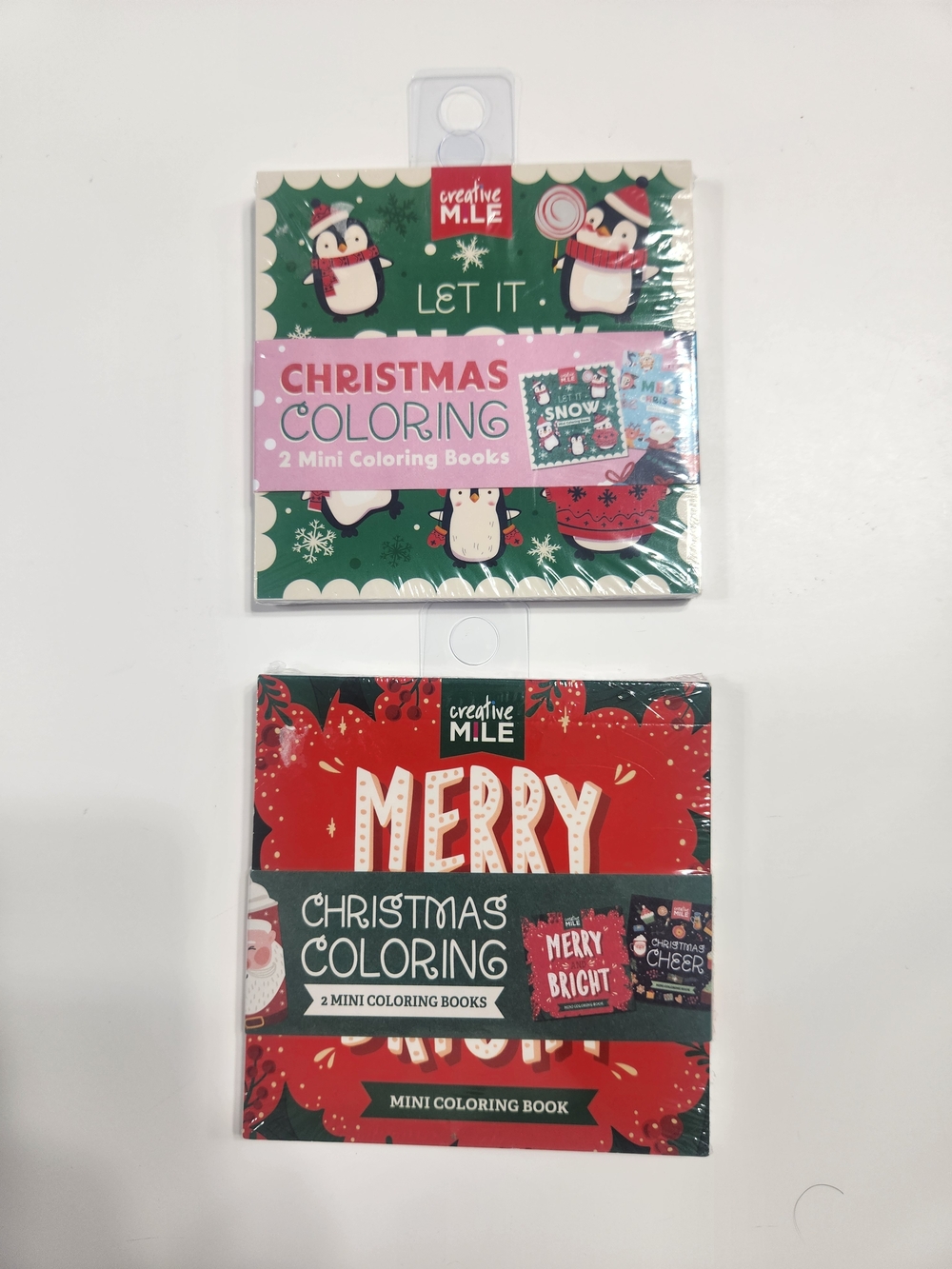 Christmas Coloring Mini Books - Red & Green